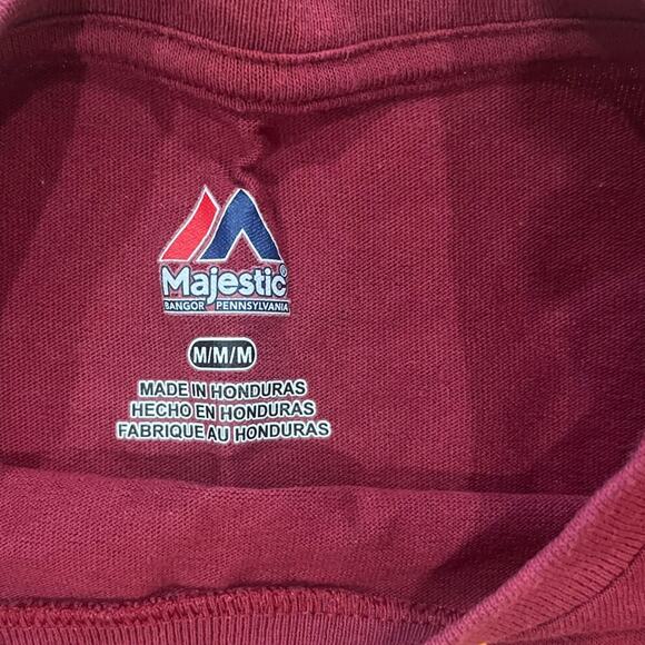 Majestic Washington Redskins Men Long Sleeve Shirt Med Maroon Burgundy Football - Picture 5 of 5
